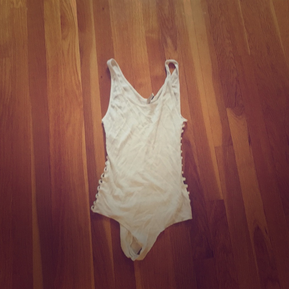 White LF ribbed Bodysuit